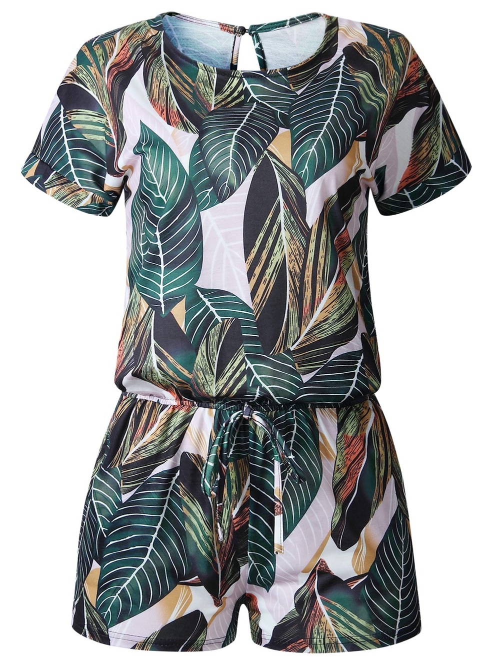 🆕Adorable Palm Leaf Short Sleeve Romper, Size Medium